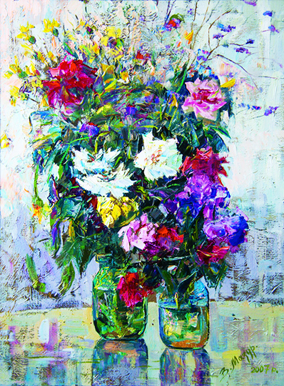 «Квіти в слоїках». 2007. Полотно, олія